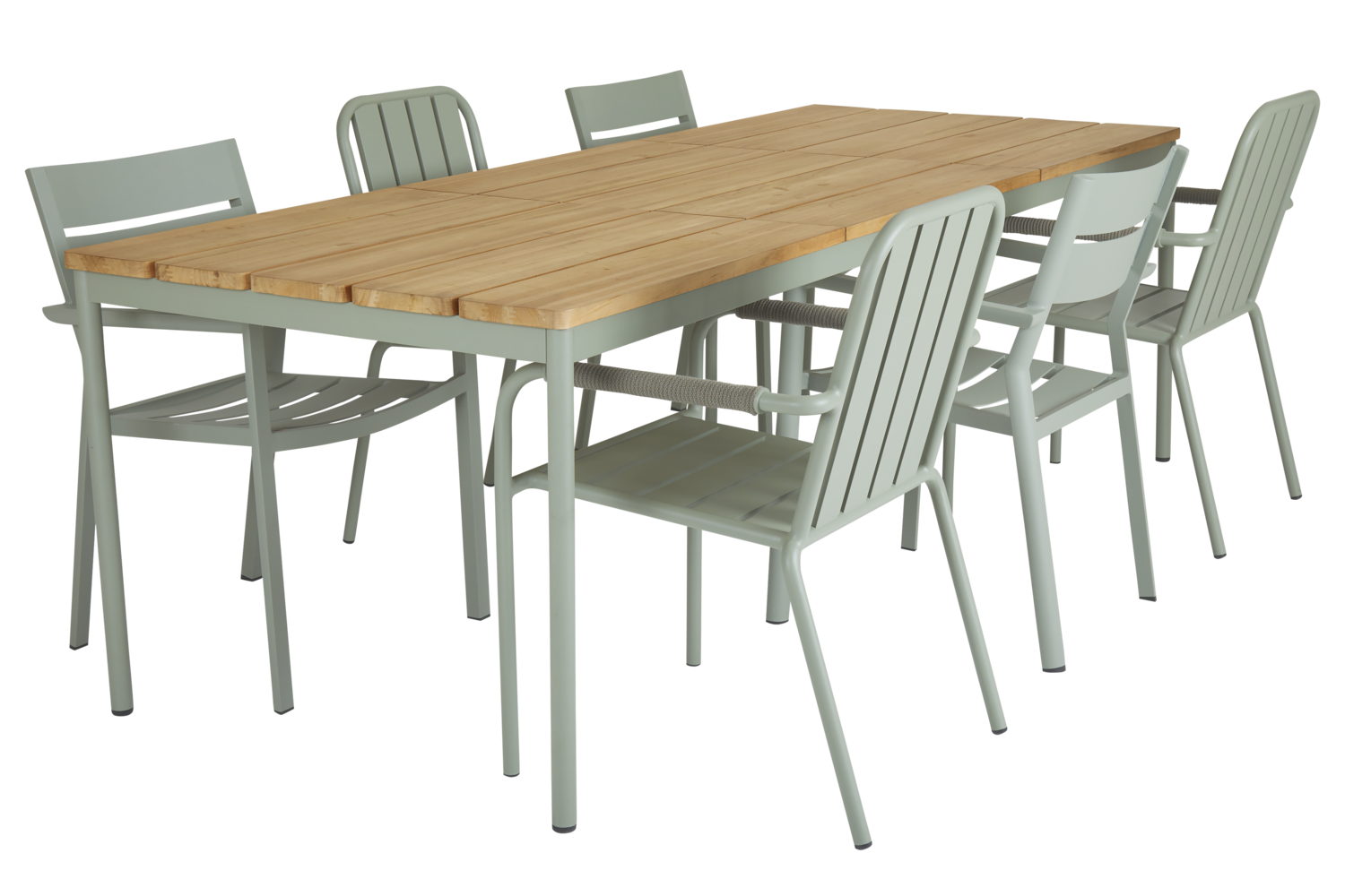 Nox table à manger Dusty Green/teak