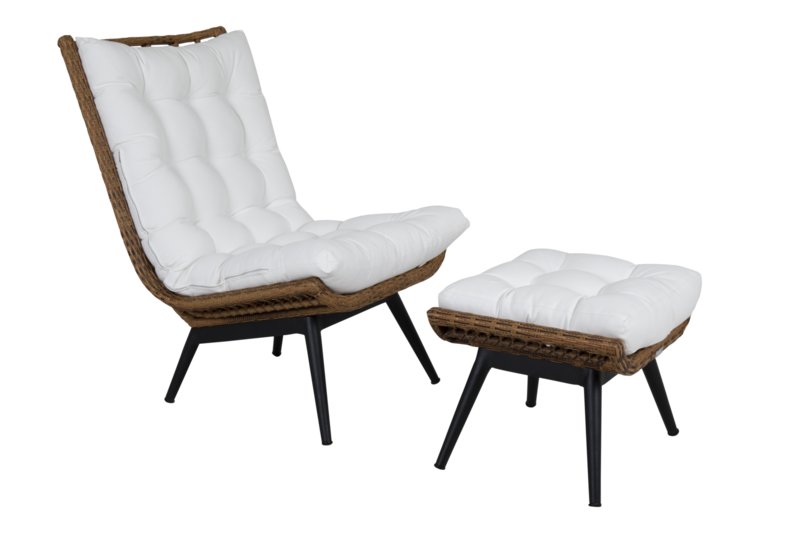 Covelo fauteuil lounge Couleur naturelle/blanc